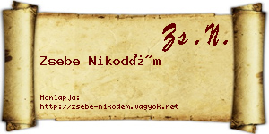 Zsebe Nikodém névjegykártya
